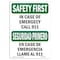 Signmission OSHA Sign, In Case Of Emergency 911 Bilingual, 10in X 7in Rigid Plastic, 7" W, 10" L, Landscape OS-SF-P-710-L-10814 - alternate 1